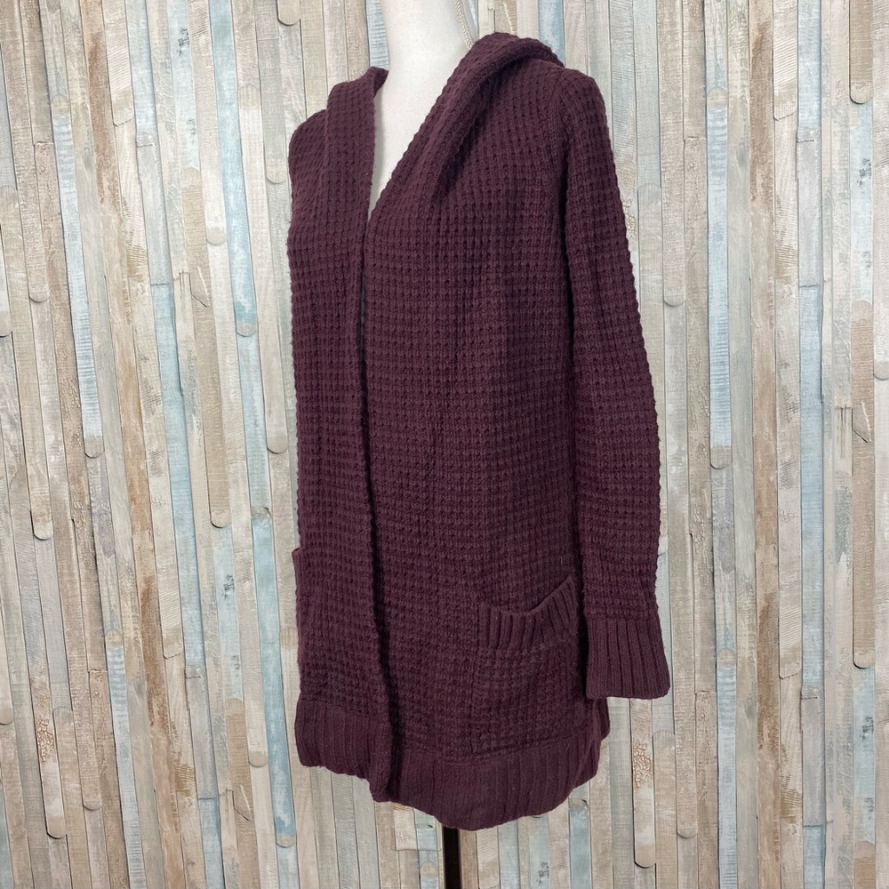 Vince XS Wool Cashmere Waffle Knit Sofia Hooded Cardigan Duster Sweater $550 - Picture 1 of 9